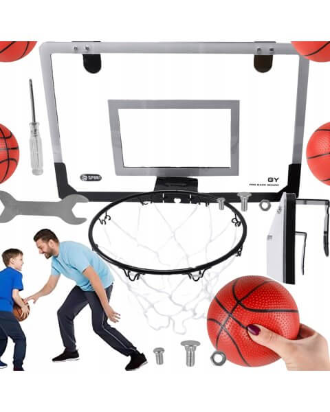 Pakabinama krepšinio lenta vaikams su kamuoliu ir pompa 