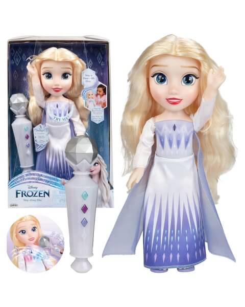 Frozen dainuojanti ir šviečianti lėlė Elza su interaktyviu mikrofonu, 38 cm 