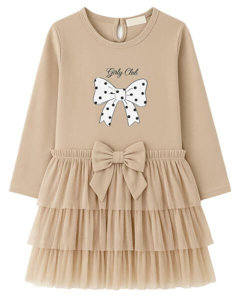 Suknelė mergaitei su tiulio sijonu ir kaspinėliu „Švelni elegancija”, Breeze 