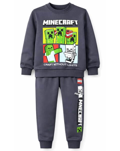 Komplektas berniukui su džemperiu ir kelnėmis &bdquo;Minecraft&rdquo;, pilkas 