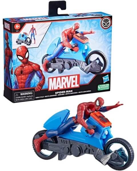 Spiderman motociklas su figūrėle „Web Cycle” 