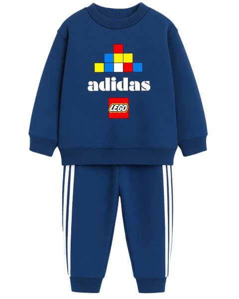 Komplektas berniukui su džemperiu ir kelnėmis &bdquo;Adidas: LEGO&rdquo;, tamsiai mėlynas 