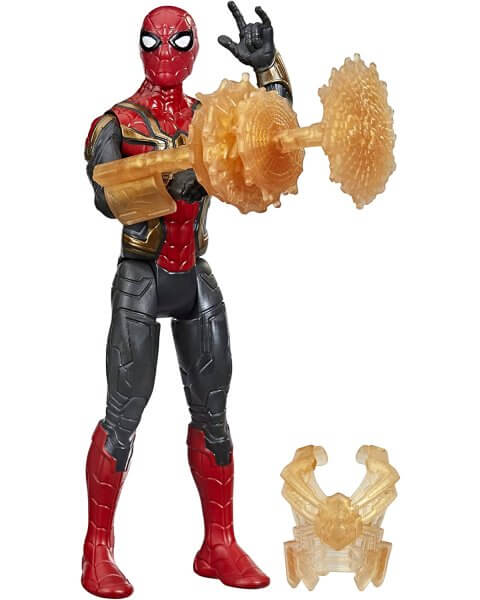 Spiderman figūrėlė Žmogus Voras raudonu-auksiniu apsiaustu „Mystery Web Gear”