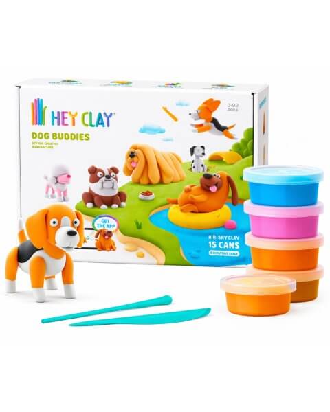 Hey Clay plastilino rinkinys „Šuniukai”, 15 vnt.
