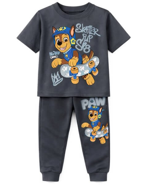 Komplektas berniukui su marškinėliais ir kelnėmis „Paw Patrol: Skater”, tamsiai pilkas
