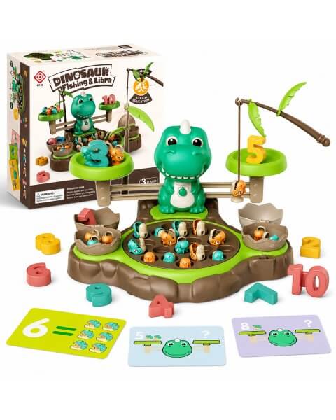 Interaktyvus žvejybos, balansavimo ir skaičiavimo žaidimais &bdquo;Montessori dinozauriukas&rdquo; 