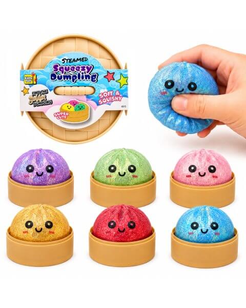Antistresinis žaislas blizgantis koldūnas &bdquo;Squeezy Dumpling&rdquo;, 8,5 cm 