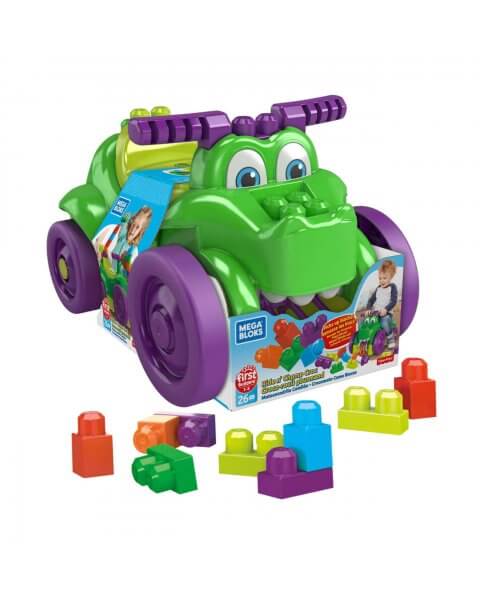 Mega Bloks paspiriama mašinėlė su kaladėlėmis „Ride On Chomp Croc”, GFG22
