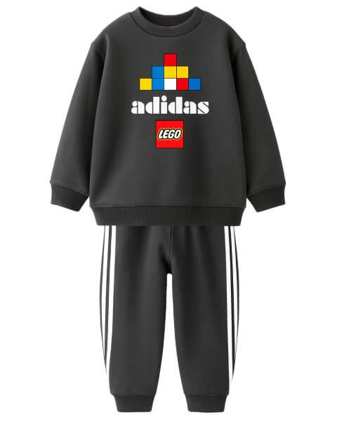 Komplektas berniukui su džemperiu ir kelnėmis &bdquo;Adidas: LEGO&rdquo;, tamsiai pilkas 