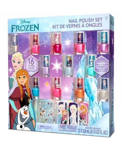 Frozen vaikiškas nagų lakų ir lipdukų rinkinys, 16 vnt.
