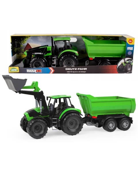 Žaislinis traktorius su priekaba „Deutz-Fahr”, 74 cm, Lena 