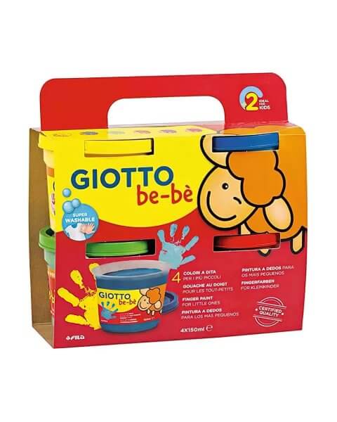 Dažai pie&scaron;ti pir&scaron;tais, 4 spalvų, Giotto Be-Be 
