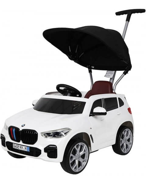 BMW X5 paspiriamas automobilis su rankena ir stogeliu, Rollplay