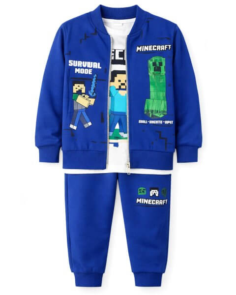 Komplektas berniukui su džemperiu, mar&scaron;kinėliais ir kelnėmis &bdquo;Minecraft&rdquo; 