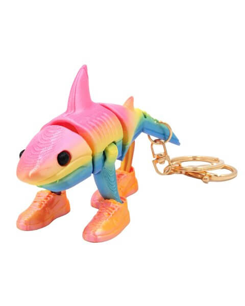 Raktų pakabukas ryklys &bdquo;Tralalero Tralala&rdquo;, 12 cm, rožinis 