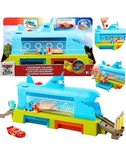 Cars plovyklos rinkinys su spalvą keičiančiu Žaibu Makvynu &bdquo;Submarine Car Wash&rdquo;, HGV70 