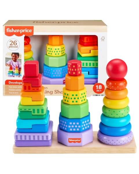 Fisher-Price mediniai statymo bokšteliai, HXT76