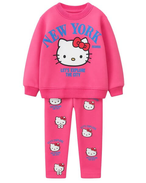 Komplektas mergaitei su džemperiu ir kelnėmis „Hello Kitty” 