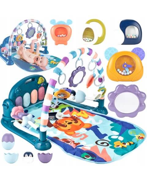 Lavinamasis kilimėlis kūdikiui su pianinu &bdquo;Baby Piano Mat&rdquo;, mėlynas 