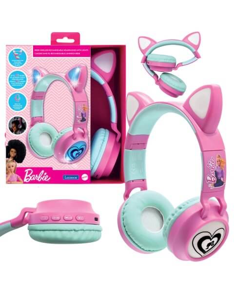 Vaiki&scaron;kos Bluetooth ausinės su &scaron;viečiančiomis  ausytėmis &bdquo;Barbie&rdquo; 