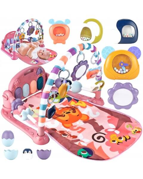 Lavinamasis kilimėlis kūdikiui su pianinu &bdquo;Baby Piano Mat&rdquo;, rožinis 