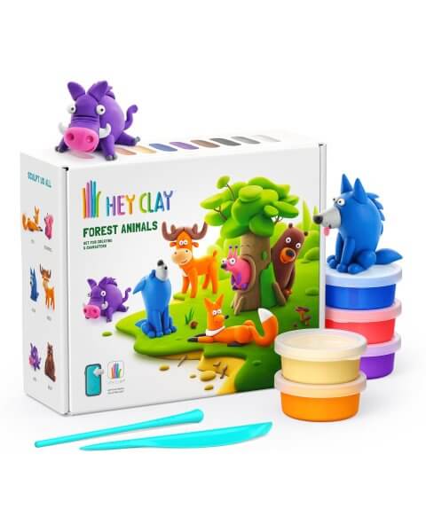 Hey Clay plastilino rinkinys „Miško gyvūnai”, 15 vnt.