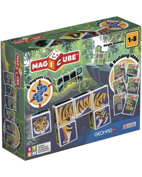 Geomag magnetiniai kubeliai &bdquo;Džiunglių gyvūnai&rdquo;, Magicube 