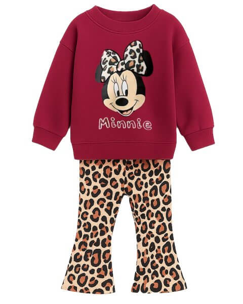 Komplektas mergaitei su džemperiu ir leopardinio ra&scaron;to kelnėmis &bdquo;Minnie Mouse&rdquo; 