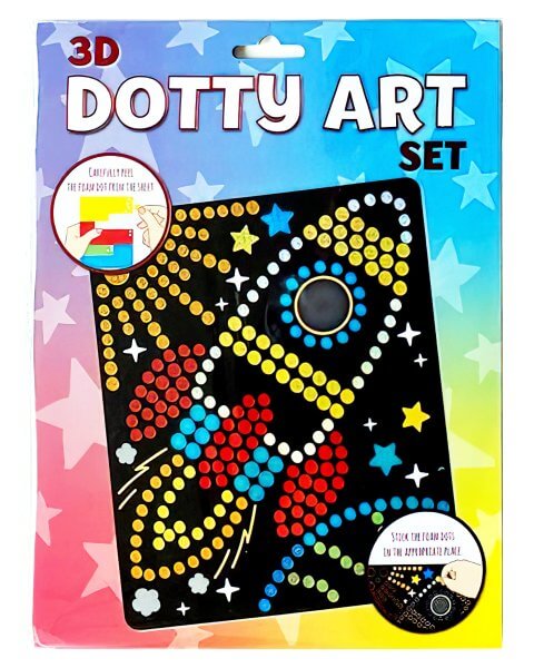 Kūrybinis rinkinys su lipdukais &bdquo;Raketa&rdquo;, Dotty Art 