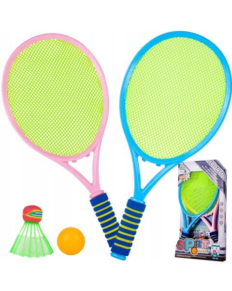 Vaiki&scaron;kos teniso - badmintono raketės su kamuoliuku ir plunksniuku, 45 cm 