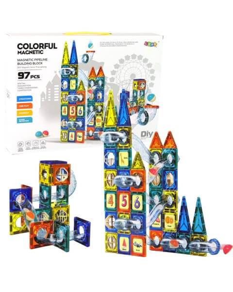 Magnetinis konstruktorius su kamuoliukais „Pilis”, 97 det. 