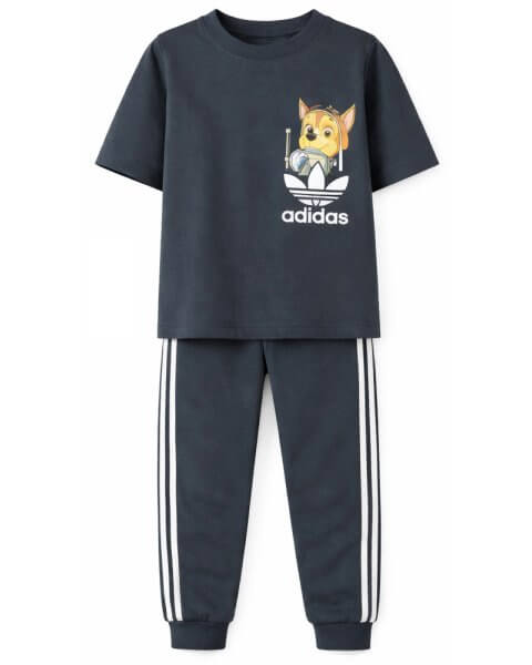Komplektas berniukui su marškinėliais ir kelnėmis „Paw Patrol: Adidas”, pilkas
