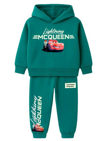 Komplektas berniukui su džemperiu ir kelnėmis &bdquo;Cars: Lightning McQueen&rdquo;, žalias 