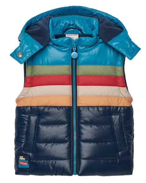 Pašiltinta liemenė berniukui su kapišonu „Kelionės”, Boboli 