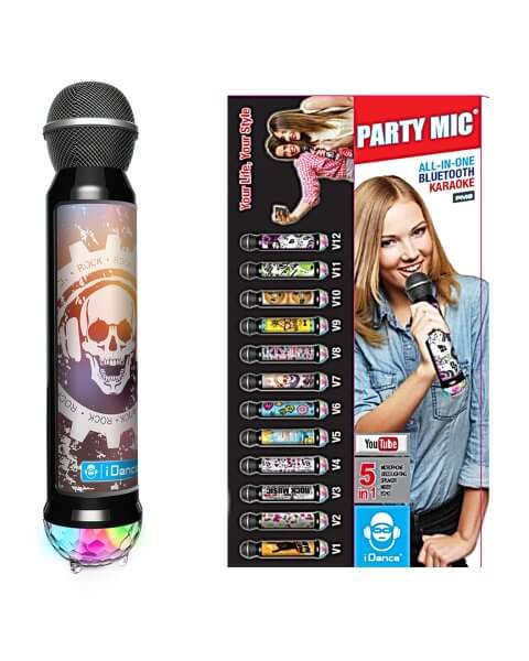 Karaoke mikrofonas su šviesomis vaikams, Bluetooth „Party Mic”, iDance