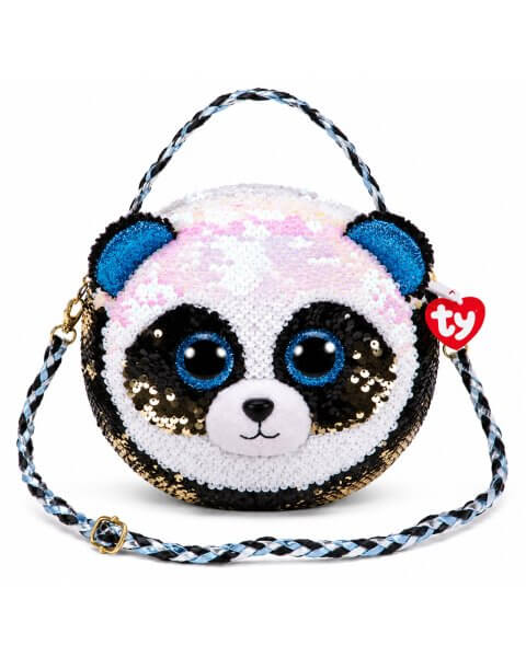 TY mink&scaron;tas rankinukas su blizgučiais &bdquo;Panda&rdquo;, 17 cm 
