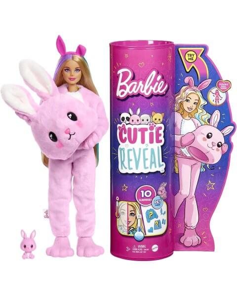 Barbė su kiškučio kostiumu ir siurprizų rinkiniu „Cutie Reveal”, HHG18