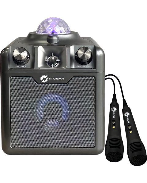 Karaoke Bluetooth kolonėlė su 2 mikrofonais ir LED &scaron;viesos-žvaigždžių efektais &bdquo;Party Box 710&rdquo;, kosminės pilkos spalvos 