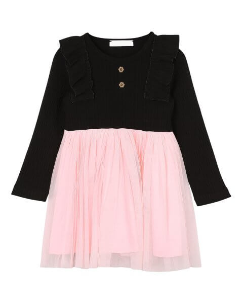 Suknelė mergaitei su rožiniu tiulio sijonu, Breeze 