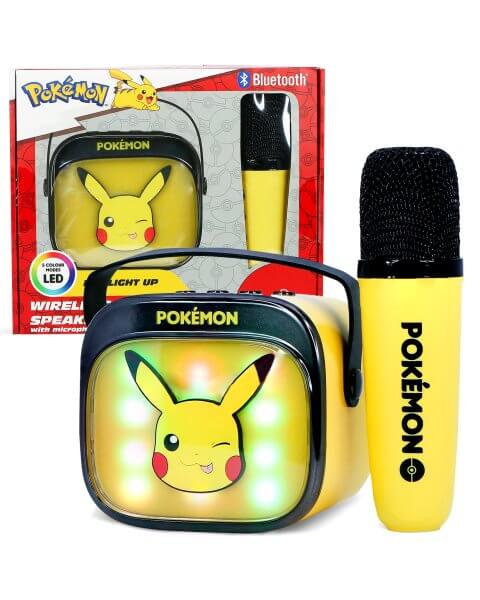 Vaikiškas karaoke rinkinys su mikrofonu ir LED kolonėle „Pokemon” 