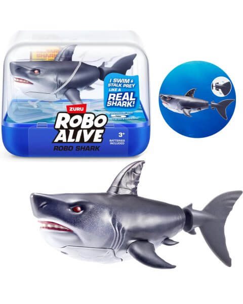 Interaktyvus plaukiojantis ryklys &bdquo;Robo Shark&rdquo;, Robo Alive, tamsiai pilkas 