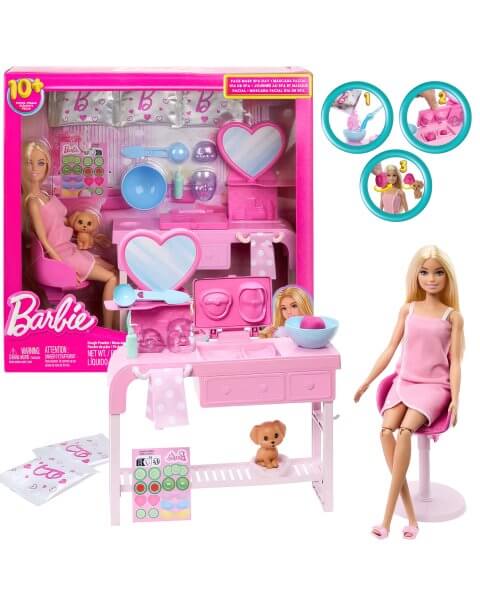 Barbie veido kaukių gaminimo rinkinys su lėle ir SPA aksesuarais, HYV31 