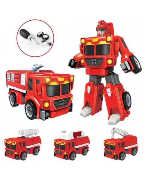 Konstruojamas robotas transformeris, gaisrinės mašina „DIY Robot”
